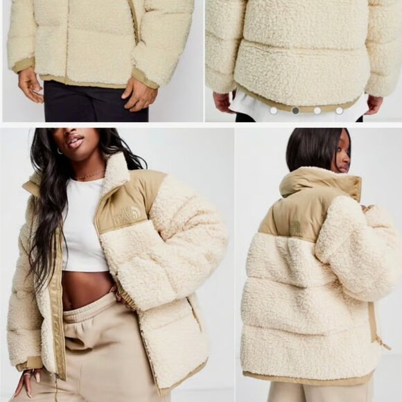 The North Face Beige/Cream Sherpa Nuptse Down Jacket Unisex Men XL Women XXL - Picture 16 of 16